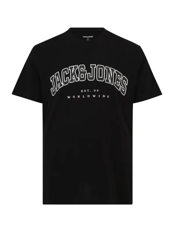 Jack & Jones Plus Jack & Jones Plus Majica 'JJECALEB'  antracit / črna / bela