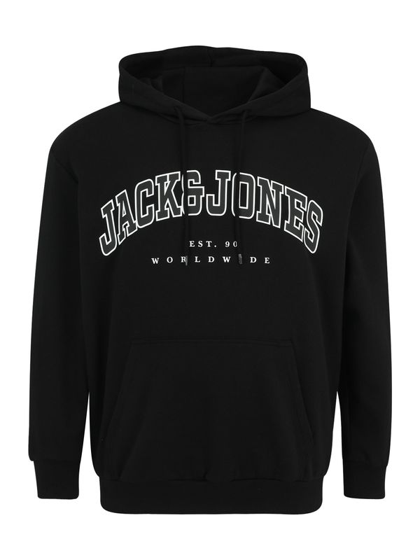 Jack & Jones Plus Jack & Jones Plus Majica 'JJECALEB'  črna / bela