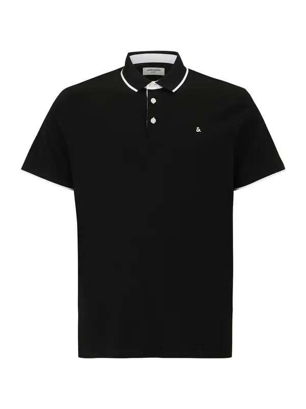 Jack & Jones Plus Jack & Jones Plus Majica 'JJEPaulos'  črna / bela