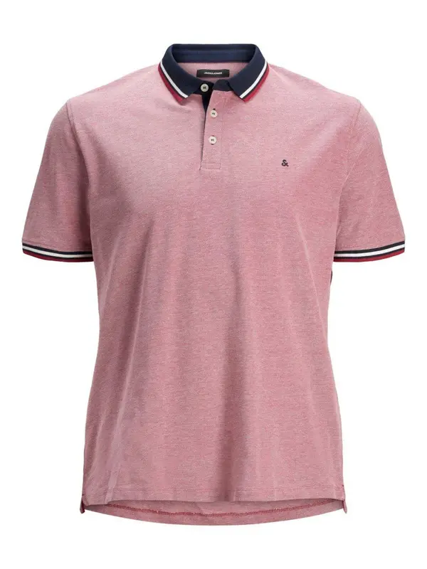 Jack & Jones Plus Jack & Jones Plus Majica 'JJEPaulos'  mornarska / rdeča / pegasto rdeča / bela