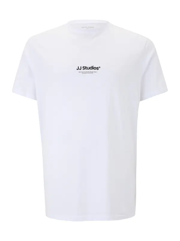 Jack & Jones Plus Jack & Jones Plus Majica 'JJESOHO'  črna / bela