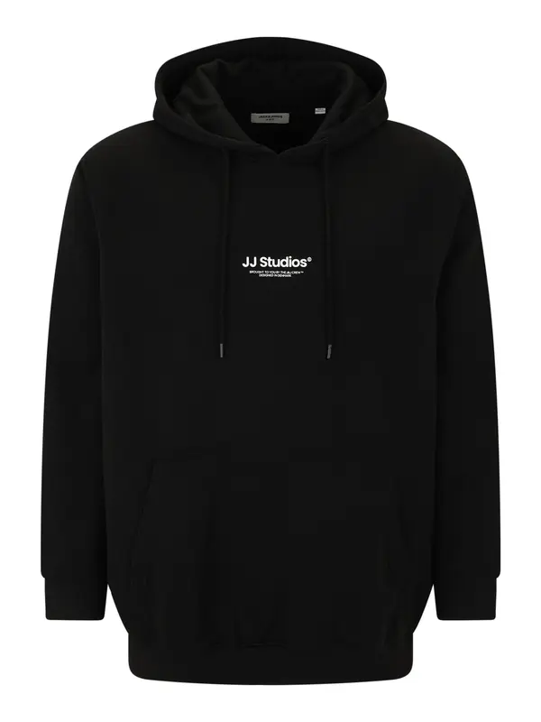 Jack & Jones Plus Jack & Jones Plus Majica 'JJESOHO'  črna / bela