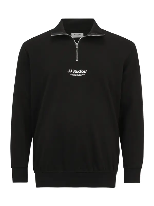 Jack & Jones Plus Jack & Jones Plus Majica 'JJESoho'  črna / bela