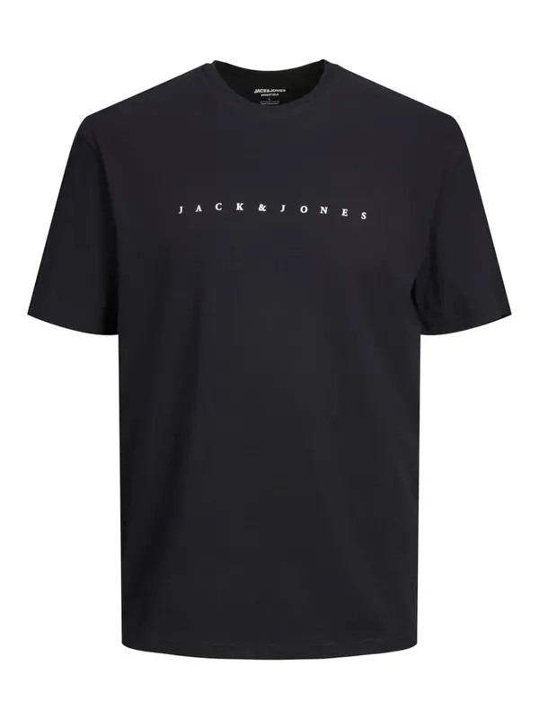 Jack & Jones Plus Jack & Jones Plus Majica 'JJESTAR'  črna / bela