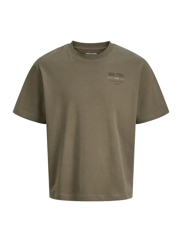 Jack & Jones Plus Jack & Jones Plus Majica 'JJEUrban Edge Studio'  bež / sepija / temno rjava