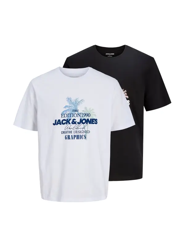 Jack & Jones Plus Jack & Jones Plus Majica 'JJGRADIENT'  temno modra / pastelno zelena / črna / bela