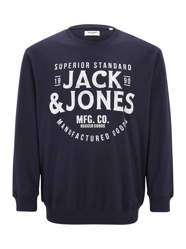 Jack & Jones Plus Jack & Jones Plus Majica 'JJJeans'  marine / bela