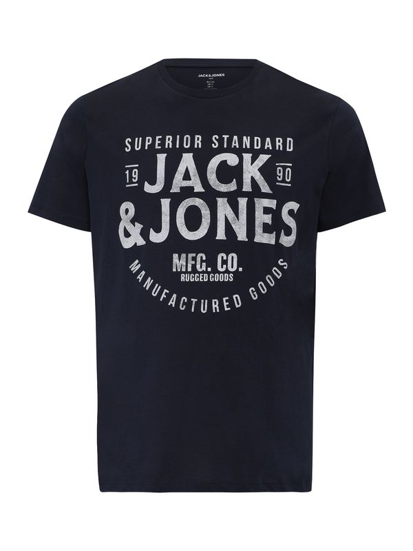 Jack & Jones Plus Jack & Jones Plus Majica 'JJJEANS'  mornarska / bela