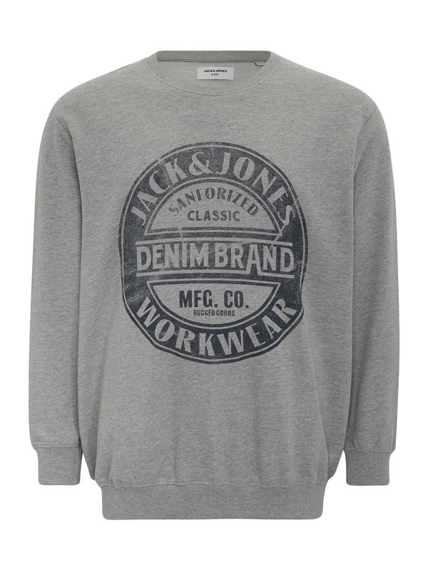 Jack & Jones Plus Jack & Jones Plus Majica 'JJJeans'  svetlo siva / črna