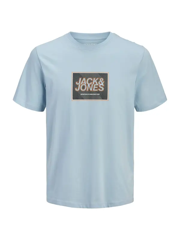 Jack & Jones Plus Jack & Jones Plus Majica 'JJRain'  bež / svetlo modra / oranžna / črna