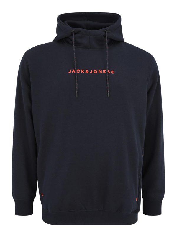 Jack & Jones Plus Jack & Jones Plus Majica 'JJTREE'  mornarska / oranžna