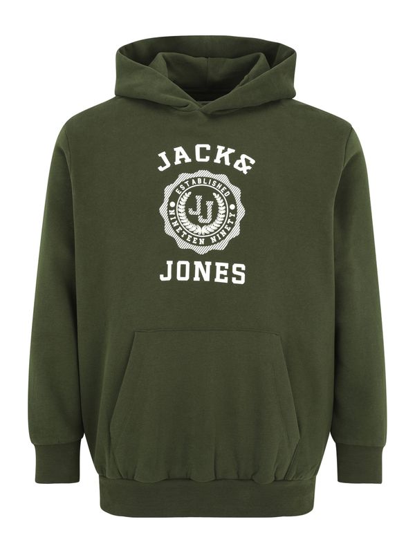 Jack & Jones Plus Jack & Jones Plus Majica 'JJVICTO'  oliva / bela