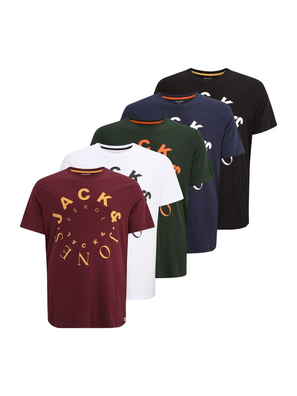 Jack & Jones Plus Jack & Jones Plus Majica 'JJWARRIOR'  marine / temno zelena / bordo / črna / bela