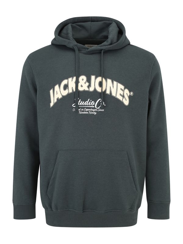 Jack & Jones Plus Jack & Jones Plus Majica 'JORBRONX'  ecru / jelka