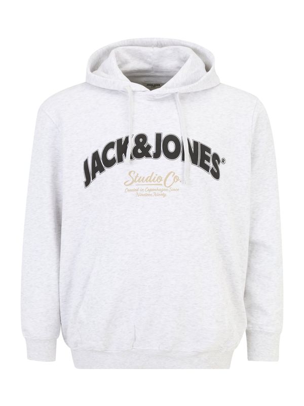 Jack & Jones Plus Jack & Jones Plus Majica 'JORBRONX'  kamela / črna / pegasto bela