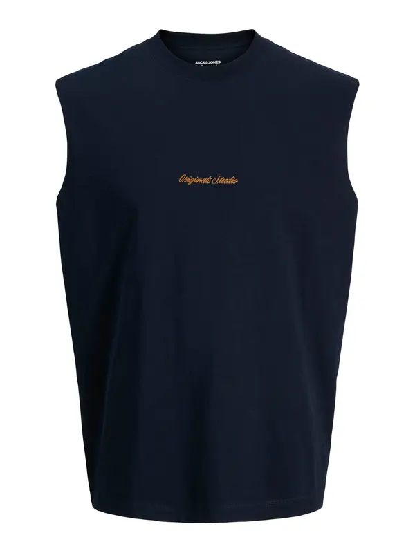 Jack & Jones Plus Jack & Jones Plus Majica 'JORNORREBRO'  nočno modra / oranžna