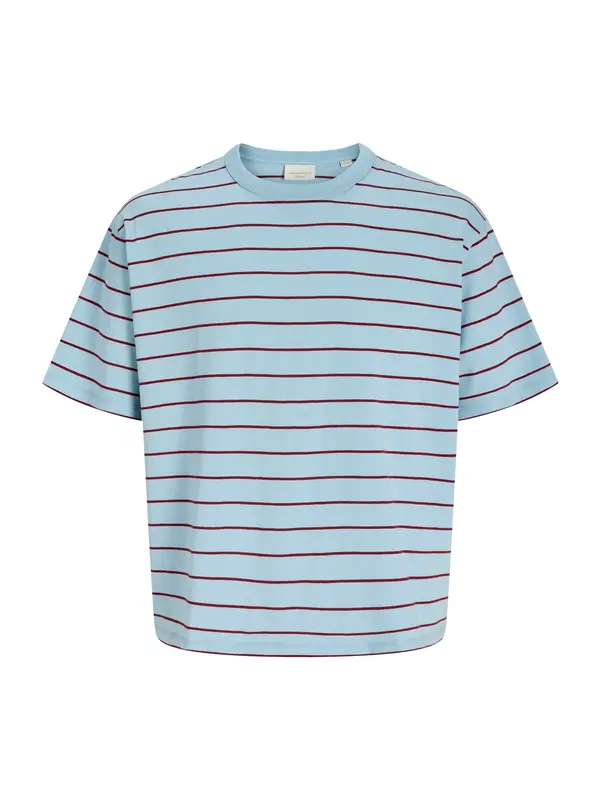 Jack & Jones Plus Jack & Jones Plus Majica 'JORSAVONA'  svetlo modra / karminsko rdeča