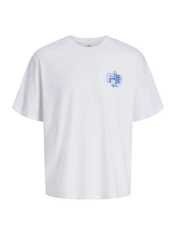 Jack & Jones Plus Jack & Jones Plus Majica 'JORVacation'  modra / bela