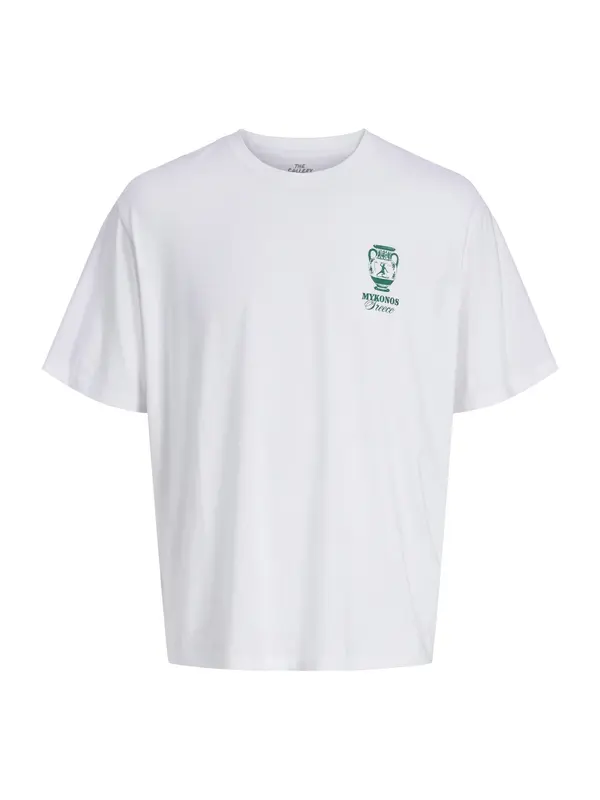 Jack & Jones Plus Jack & Jones Plus Majica 'JORVacation'  temno zelena / bela