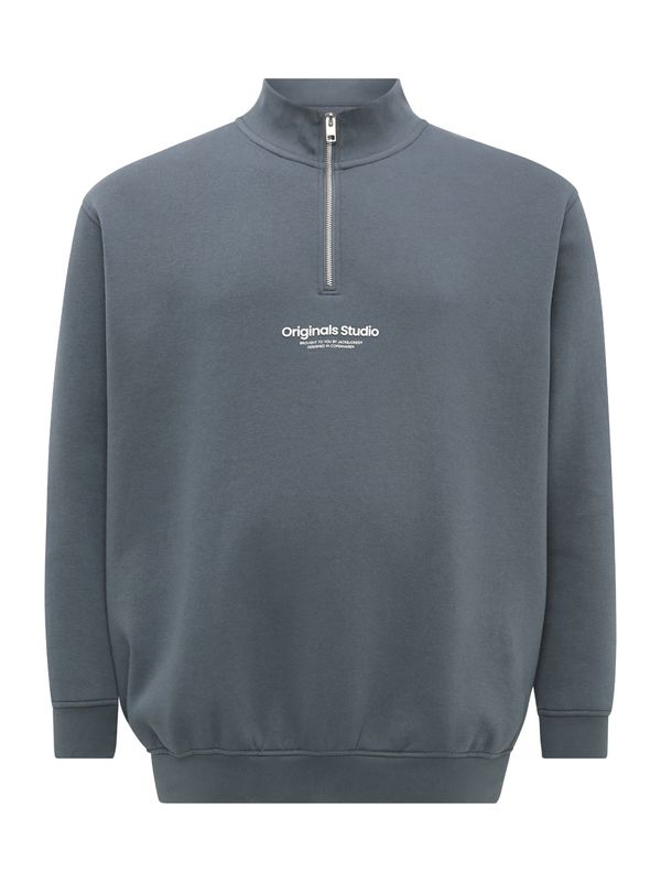 Jack & Jones Plus Jack & Jones Plus Majica 'JORVesterbro'  bazaltno siva / bela