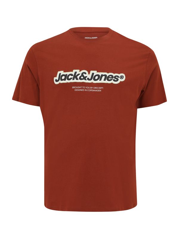 Jack & Jones Plus Jack & Jones Plus Majica 'JORVESTERBRO NEWTON'  bež / rjasto rjava / črna / bela