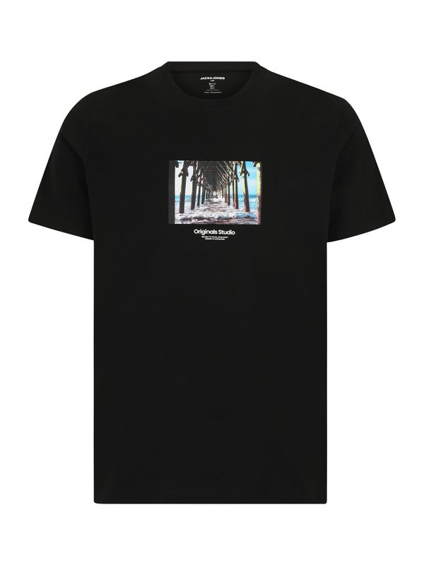 Jack & Jones Plus Jack & Jones Plus Majica 'JORVESTERBRO'  svetlo modra / svetlo rumena / črna / bela