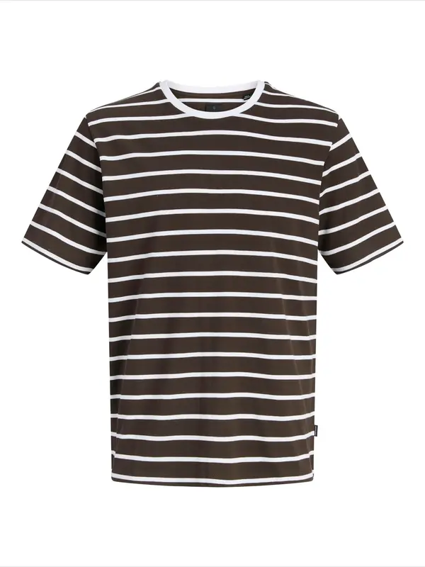 Jack & Jones Plus Jack & Jones Plus Majica 'JPRBLANOLAN'  temno rjava / bela