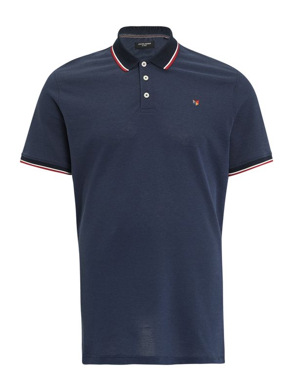 Jack & Jones Plus Jack & Jones Plus Majica 'JPRBLUWIN'  marine / rumena / temno rdeča / bela