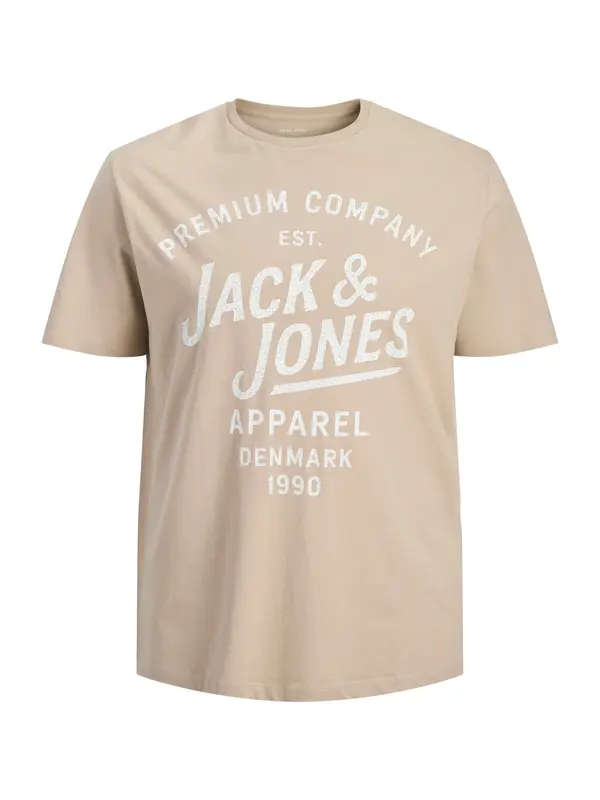 Jack & Jones Plus Jack & Jones Plus Majica 'JPRBLUZANE'  bež / bela