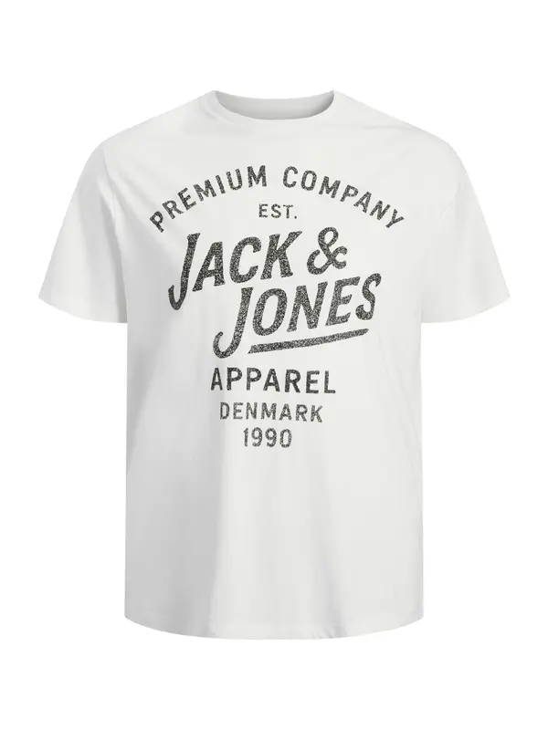 Jack & Jones Plus Jack & Jones Plus Majica 'JPRBLUZANE'  črna / bela