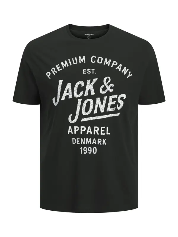 Jack & Jones Plus Jack & Jones Plus Majica 'JPRBLUZANE'  črna / bela