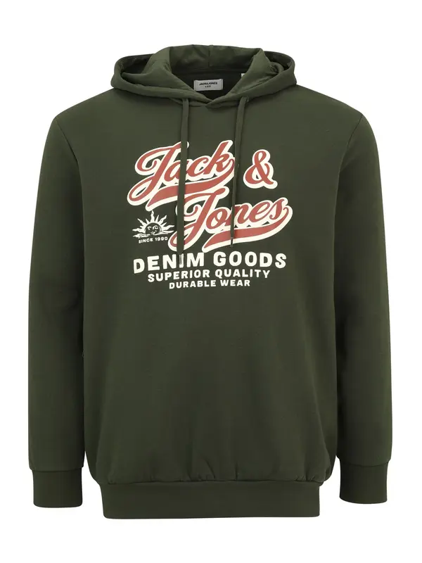 Jack & Jones Plus Jack & Jones Plus Majica  konjak / temno zelena / bela