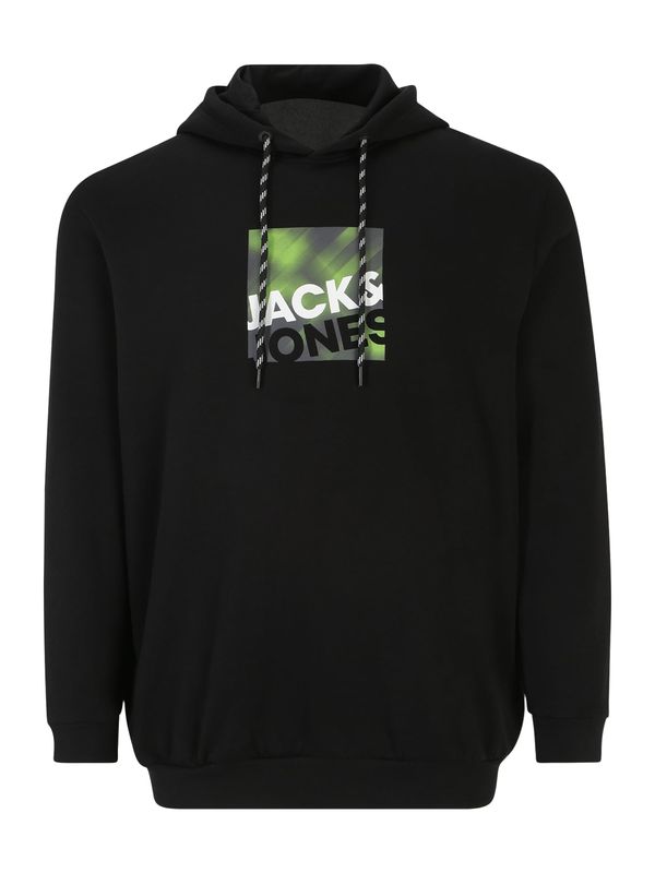 Jack & Jones Plus Jack & Jones Plus Majica 'LOGAN'  svetlo zelena / črna / bela