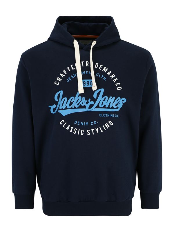 Jack & Jones Plus Jack & Jones Plus Majica 'MIKK'  mornarska / svetlo modra / off-bela