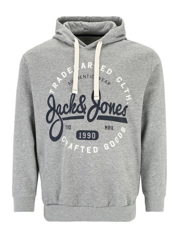 Jack & Jones Plus Jack & Jones Plus Majica 'MIKK'  mornarska / svetlo siva / bela