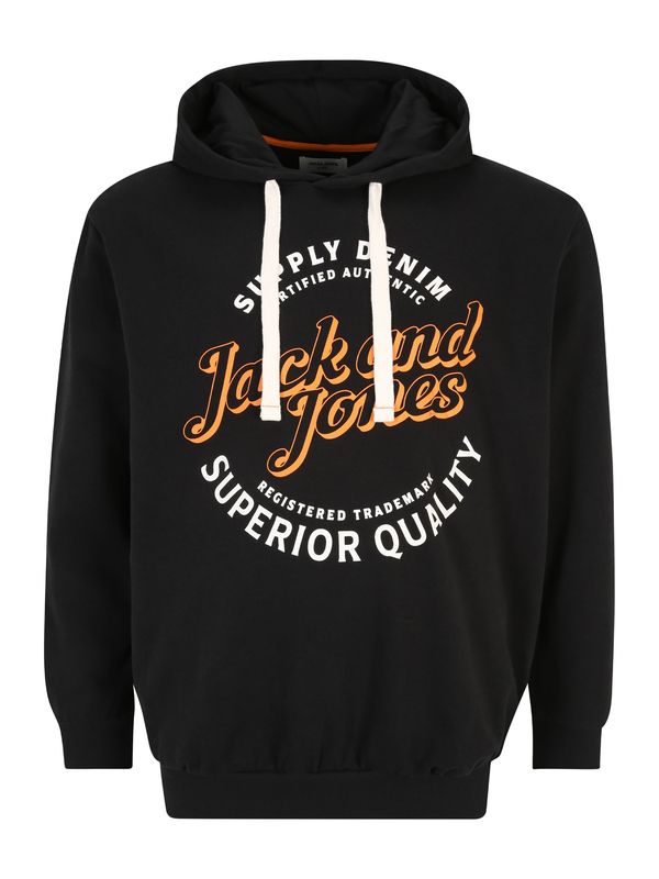 Jack & Jones Plus Jack & Jones Plus Majica 'MIKK'  oranžna / črna / bela