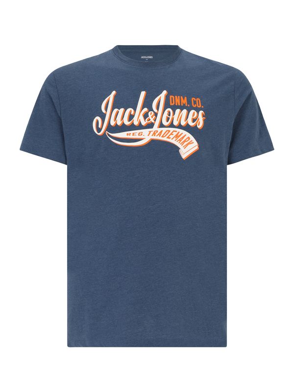 Jack & Jones Plus Jack & Jones Plus Majica  mornarska / oranžna / bela