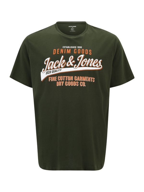 Jack & Jones Plus Jack & Jones Plus Majica  oliva / mandarina / bela