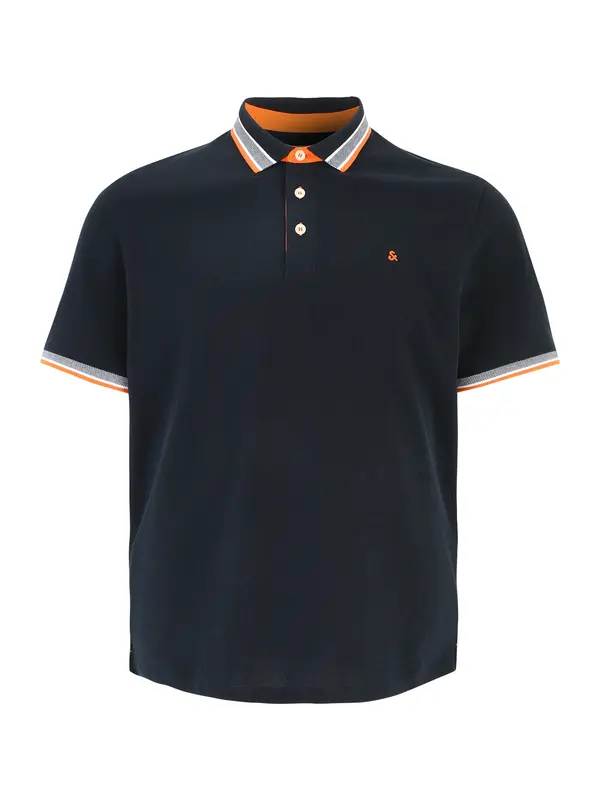 Jack & Jones Plus Jack & Jones Plus Majica 'Paulos'  mornarska / oranžna / off-bela