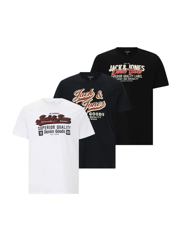 Jack & Jones Plus Jack & Jones Plus Majica  rdeča / črna / bela