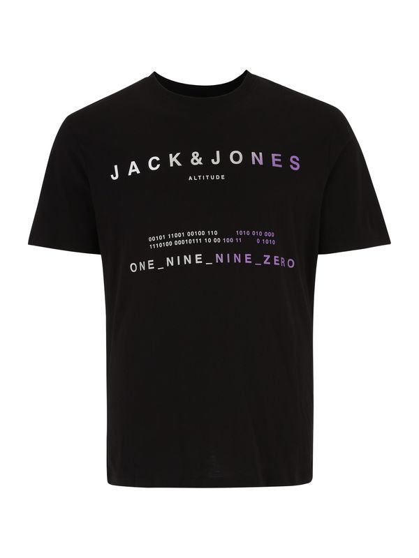 Jack & Jones Plus Jack & Jones Plus Majica 'RIOT'  lila / črna / bela