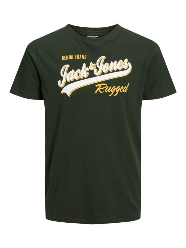Jack & Jones Plus Jack & Jones Plus Majica  rumena / temno zelena / bela