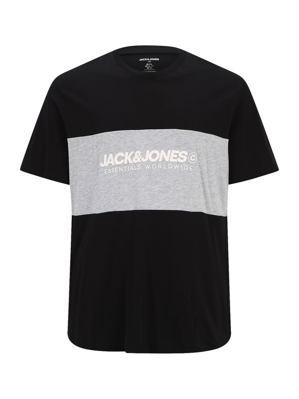 Jack & Jones Plus Jack & Jones Plus Majica  siva / črna / bela