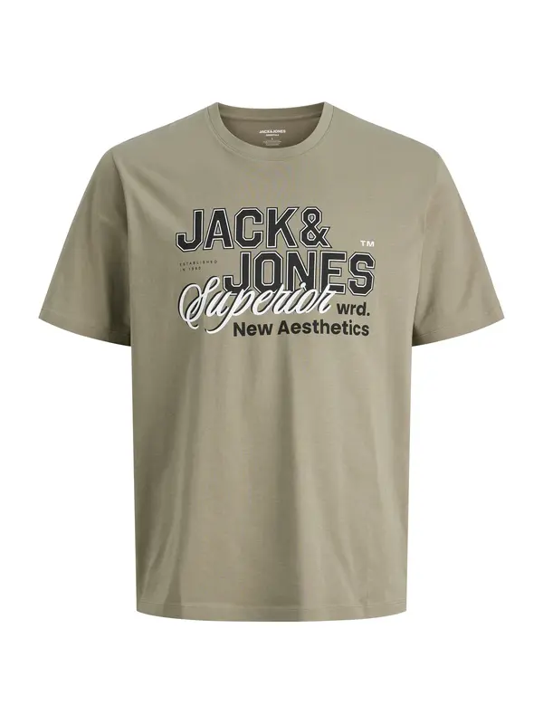 Jack & Jones Plus Jack & Jones Plus Majica  siva / črna / bela