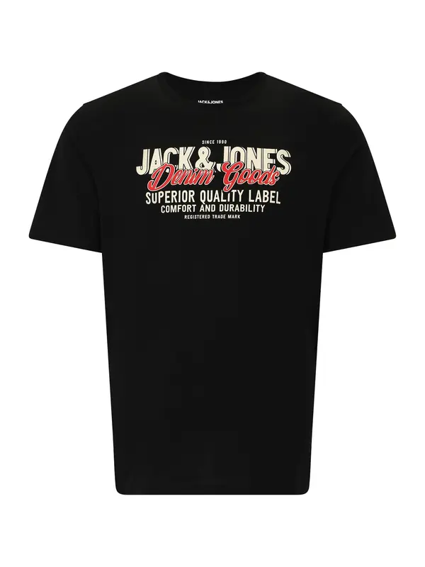 Jack & Jones Plus Jack & Jones Plus Majica  svetlo siva / rdeča / črna / bela