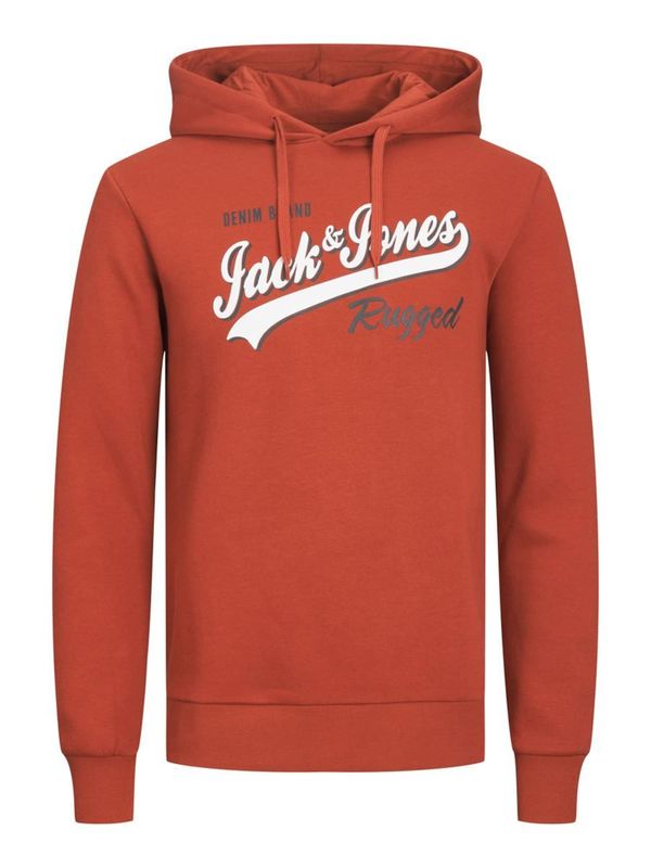 Jack & Jones Plus Jack & Jones Plus Majica  temno oranžna / črna / bela