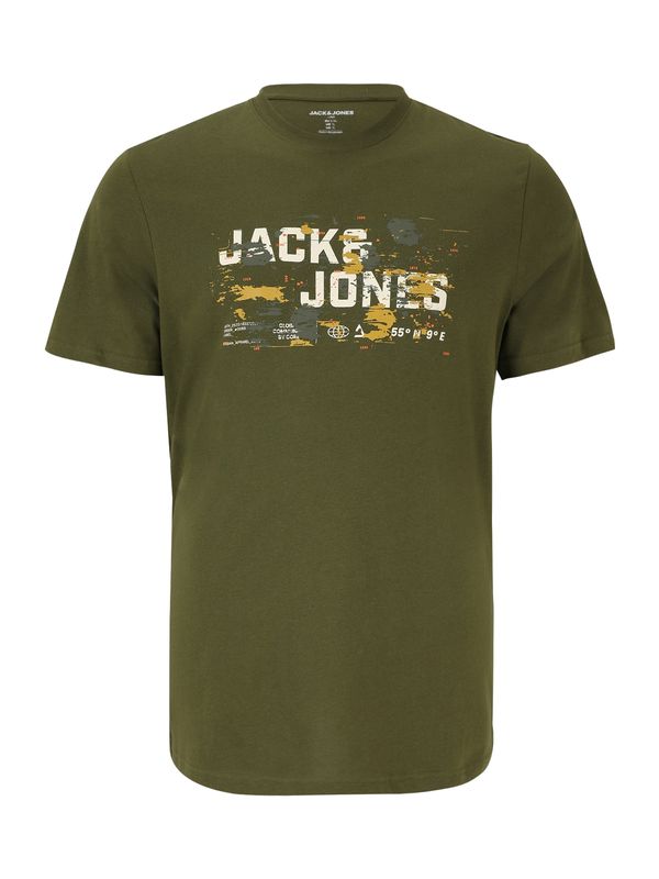 Jack & Jones Plus Jack & Jones Plus Majica  temno rumena / bazaltno siva / oliva / bela
