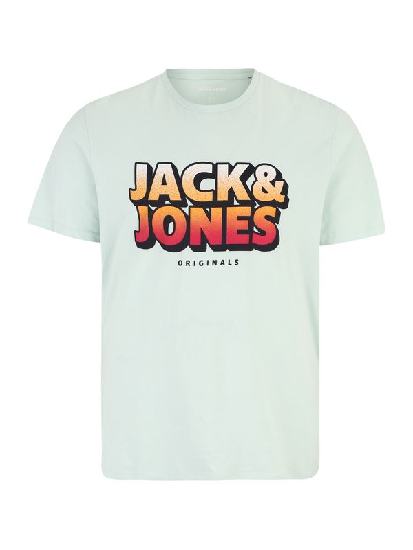 Jack & Jones Plus Jack & Jones Plus Majica  turkizna / svetlo oranžna / rdeča / črna