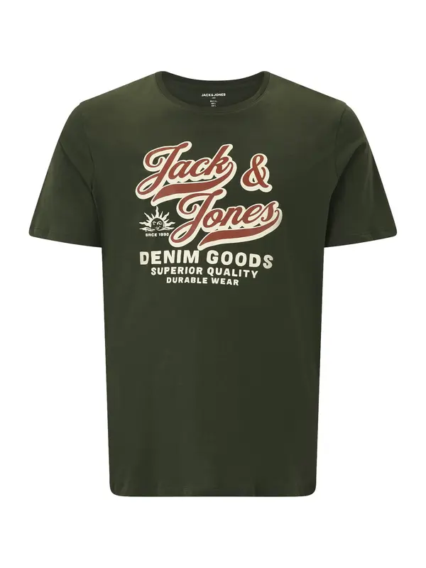 Jack & Jones Plus Jack & Jones Plus Majica  zelena / temno oranžna / bela