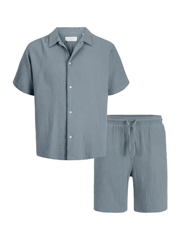 Jack & Jones Plus Jack & Jones Plus Obleka za doma 'JORNANTUCKET'  golobje modra